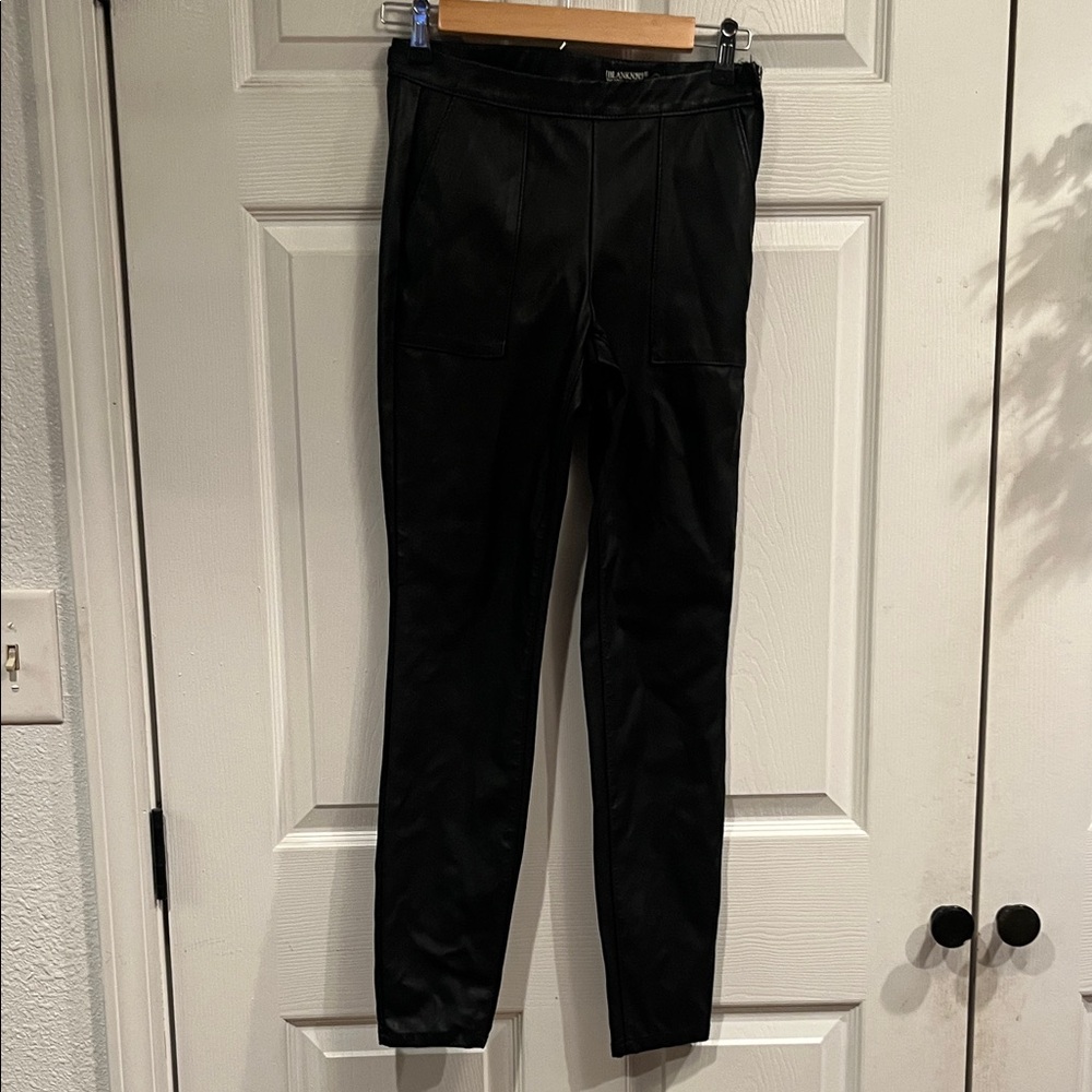 Blank NYC Sleek Black Women's Faux Leather Pants with Zipper Features